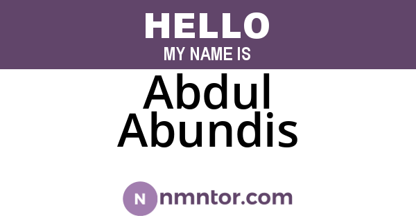 Abdul Abundis