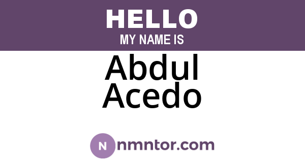 Abdul Acedo