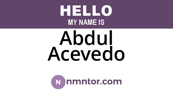 Abdul Acevedo