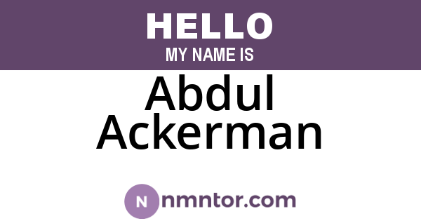 Abdul Ackerman
