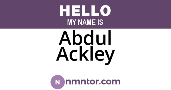 Abdul Ackley