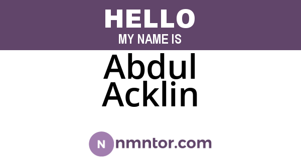 Abdul Acklin