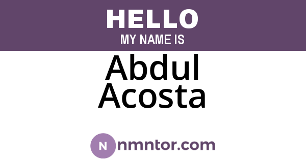 Abdul Acosta