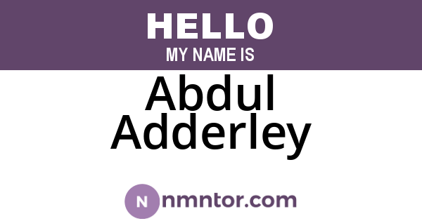 Abdul Adderley