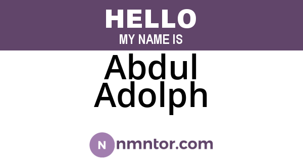 Abdul Adolph
