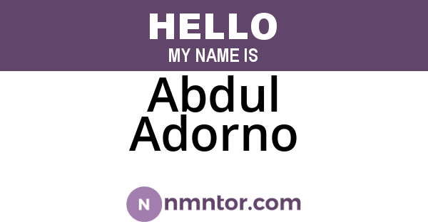 Abdul Adorno