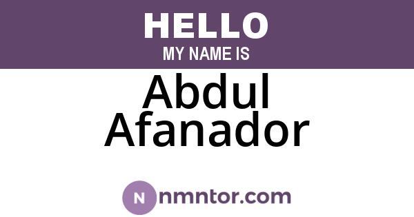 Abdul Afanador