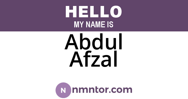 Abdul Afzal