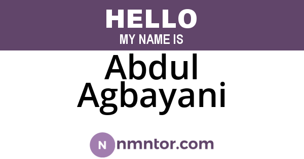 Abdul Agbayani
