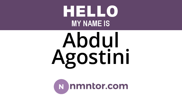 Abdul Agostini
