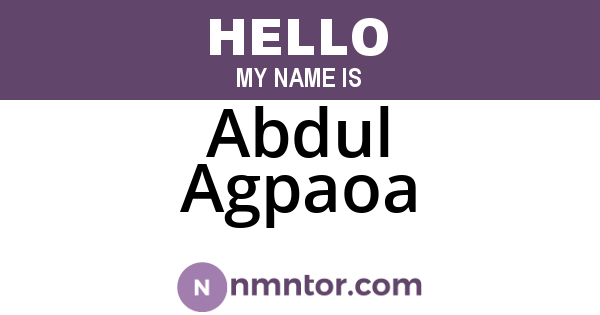 Abdul Agpaoa