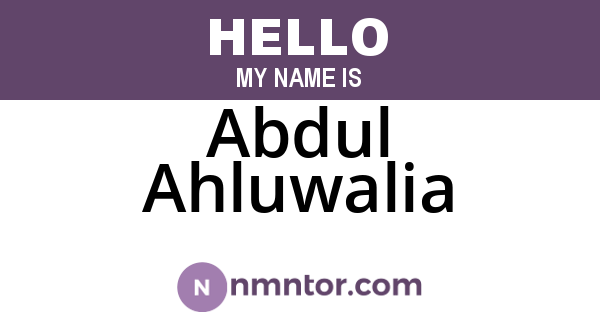 Abdul Ahluwalia