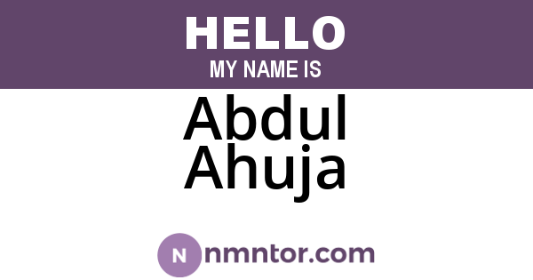 Abdul Ahuja