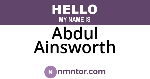 Abdul Ainsworth