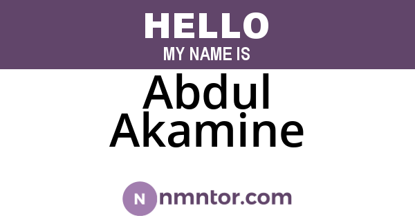 Abdul Akamine