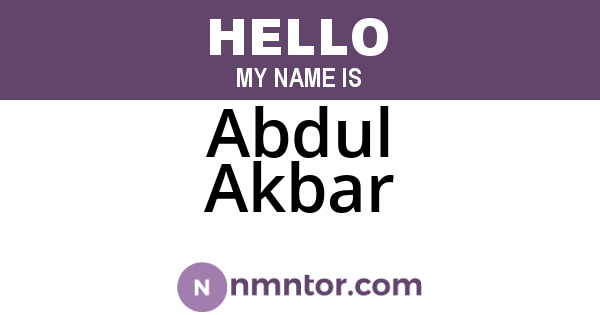 Abdul Akbar
