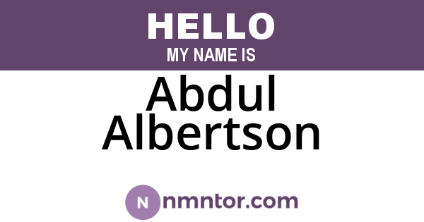 Abdul Albertson