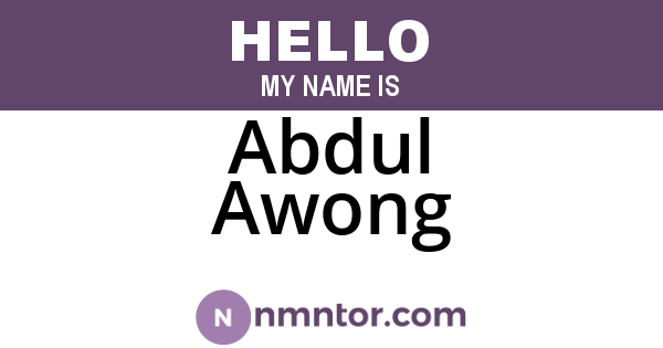 Abdul Awong
