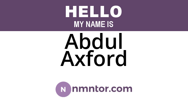 Abdul Axford