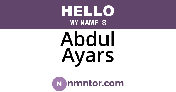 Abdul Ayars
