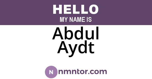 Abdul Aydt