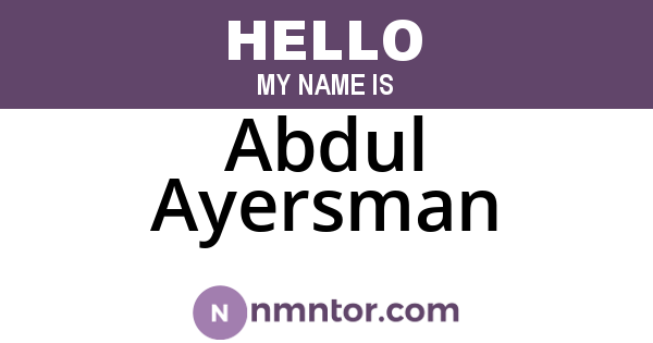 Abdul Ayersman
