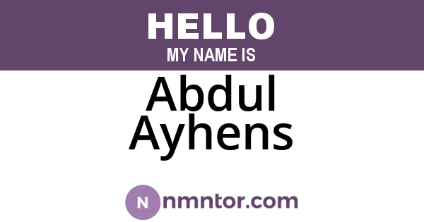Abdul Ayhens