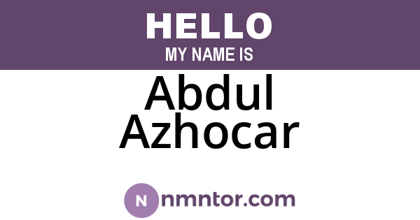 Abdul Azhocar
