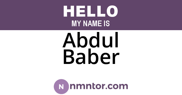 Abdul Baber