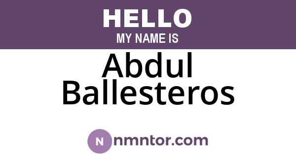Abdul Ballesteros