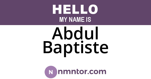 Abdul Baptiste