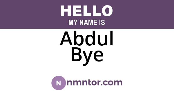 Abdul Bye