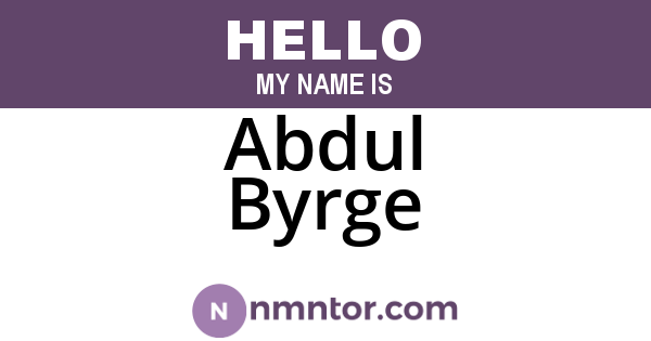 Abdul Byrge
