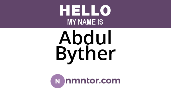 Abdul Byther