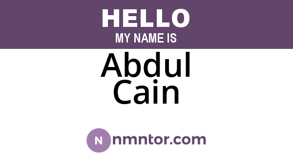 Abdul Cain
