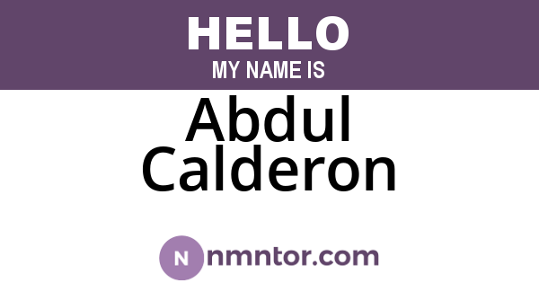 Abdul Calderon