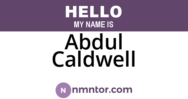 Abdul Caldwell
