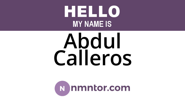 Abdul Calleros