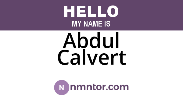 Abdul Calvert