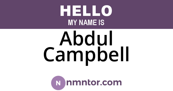 Abdul Campbell