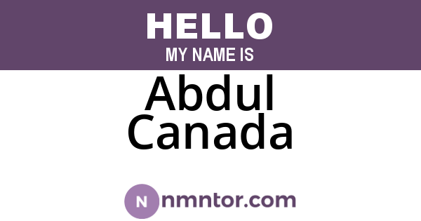 Abdul Canada