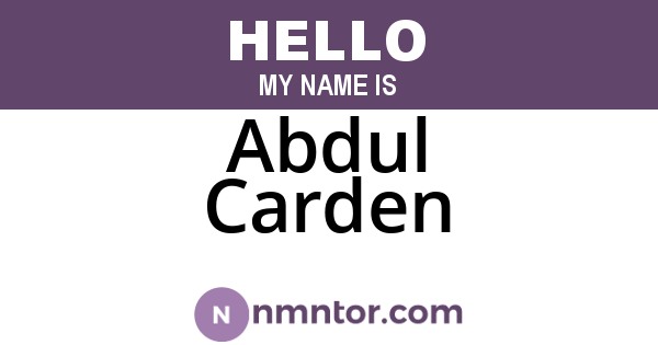 Abdul Carden