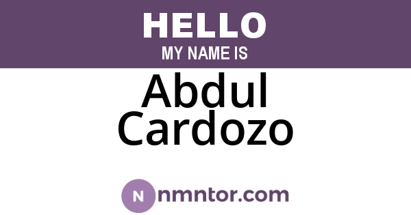 Abdul Cardozo