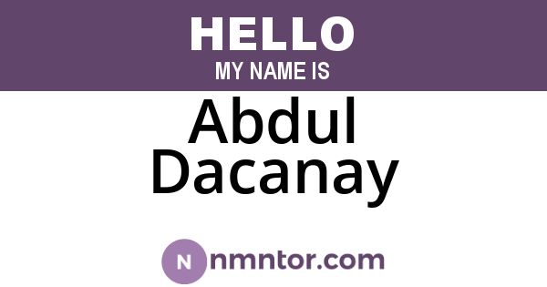 Abdul Dacanay