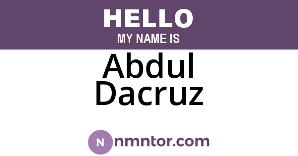 Abdul Dacruz