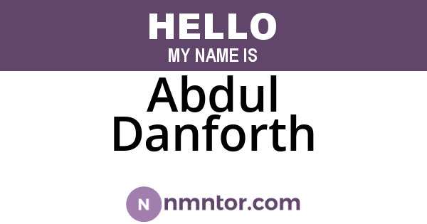 Abdul Danforth