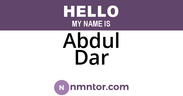 Abdul Dar