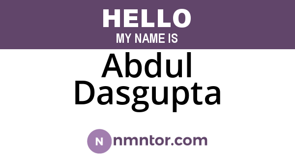 Abdul Dasgupta