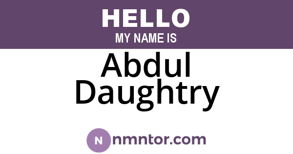 Abdul Daughtry