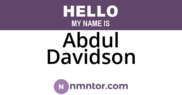 Abdul Davidson
